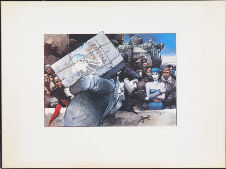 ENKI BILAL. 'Etat des stocks'. Lithographie, signée et numérotée 30/10