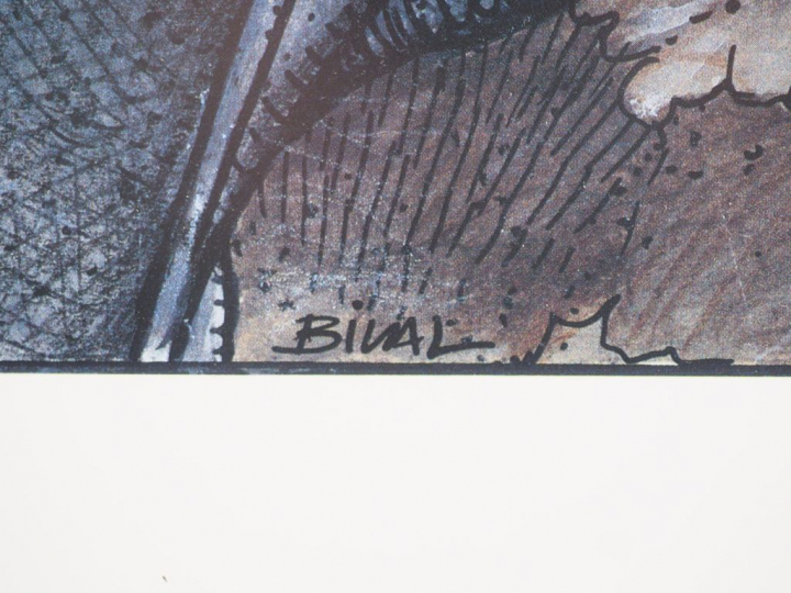 ENKI BILAL. 'Etat des stocks'. Lithographie, signée et numérotée 30/10