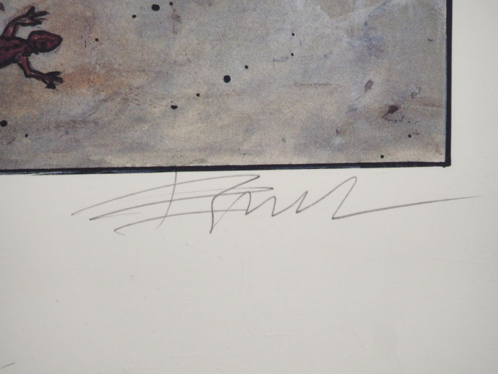 ENKI BILAL. 'Etat des stocks'. Lithographie, signée et numérotée 30/10