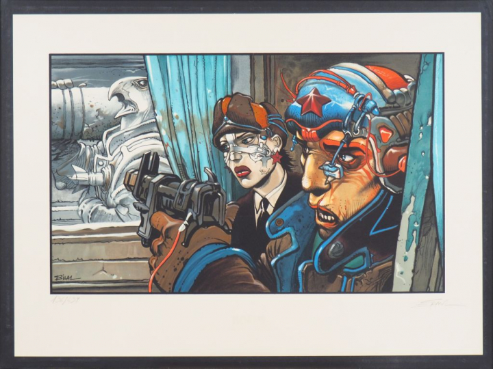 ENKI BILAL. 'Horus'. Lithographie, signée et numérotée 136/439. Dim. 5