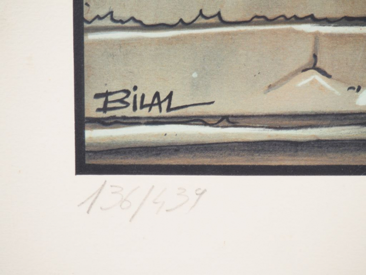 ENKI BILAL. 'Horus'. Lithographie, signée et numérotée 136/439. Dim. 5