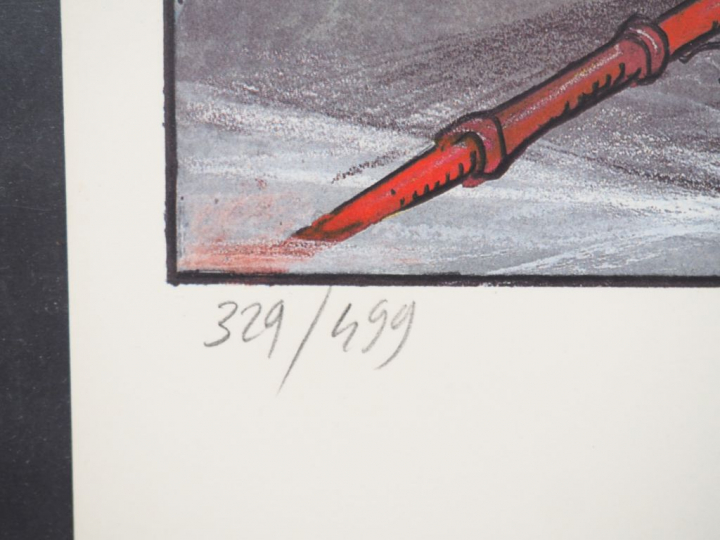 ENKI BILAL. 'La baigneuse'. Lithographie, signée et numérotée 329/499.