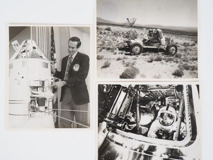 Lot de 15 photographies sur l'espace dont 3 sur la mission Apollo 16 d