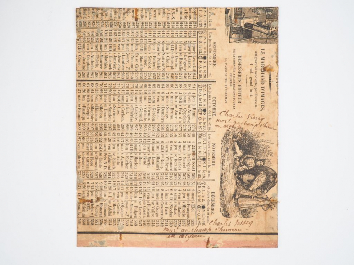 Ecole française fin XIXème. "Portrait de soldat". Dessin. Dim. (à vue)