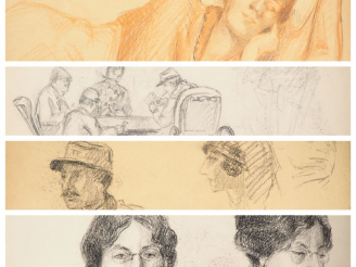 Vente aux enchères Carnet de dessins d'un amateur début XXème. Environ 70 compositions, p