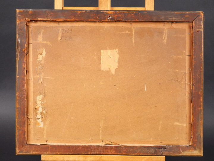 Ecole française XIXème. "La chasse à courre". Dessin rehaussé. Dim.22 