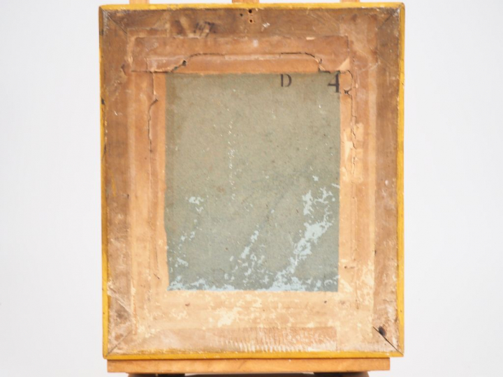 Ecole française XIXème. "Portait de jeune fille au chignon". Pastel. D