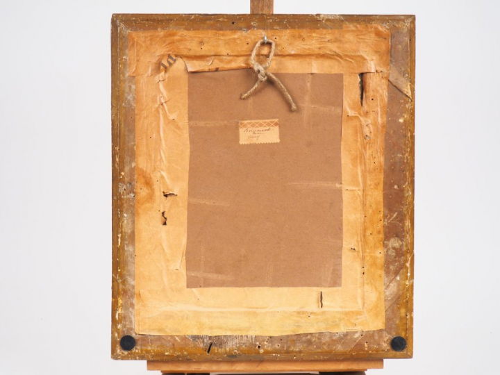 Ecole française XIXème. "Portrait de dame au fichu" Dessin  au crayon 