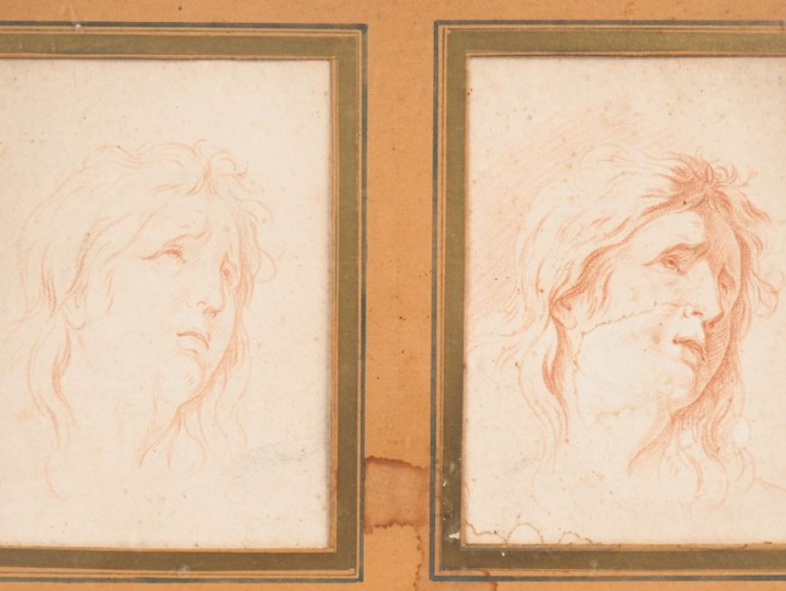 « Etudes de visage de jeune femme » Deux gravures à la manière de la s