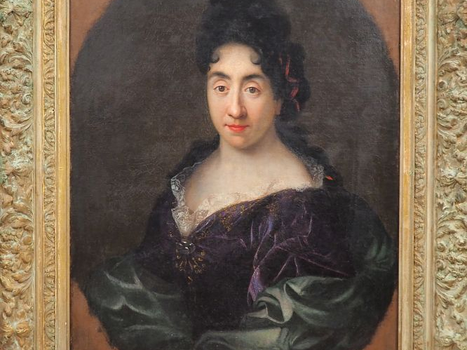 Ecole française  XVIIIème. "Portrait de femme à la robe bleue". Huile 