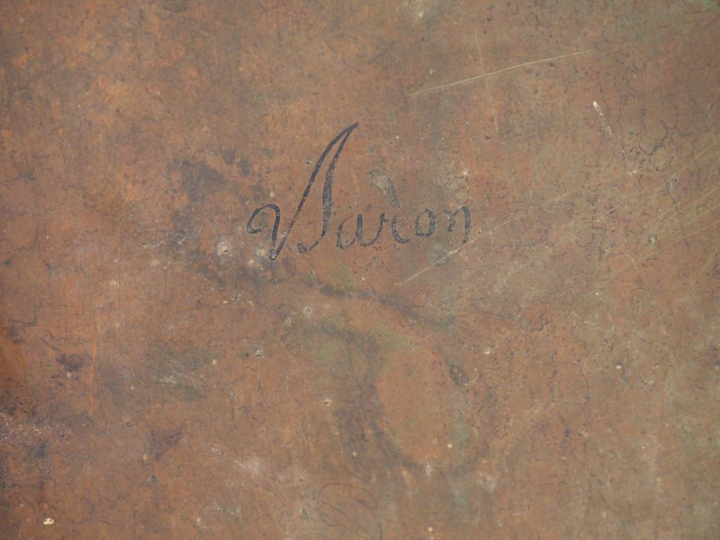 Ecole française XVIIIème. "Apparition du Christ à St François". Huile 