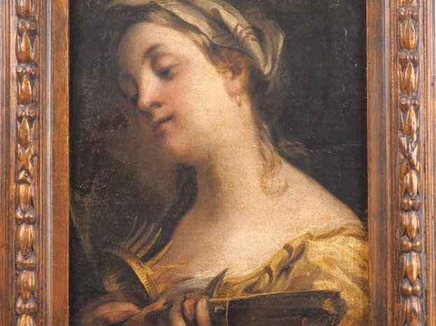 Ecole Siennoise vers 1680. "Sainte Catherine". Huile sur toile. Dim. 5