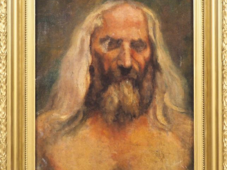 Vente aux enchères Ecole française XIXème. "Portait de prophète". Huile sur toile. Dim. 4