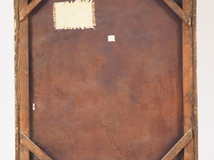 Ecole XIXème signée P. LACROIX. "Nature morte aux fruits sur un entabl