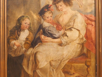 Vente aux enchères École FRANÇAISE vers 1800 d'après Rubens. "Portrait d'Hélène Fourment 