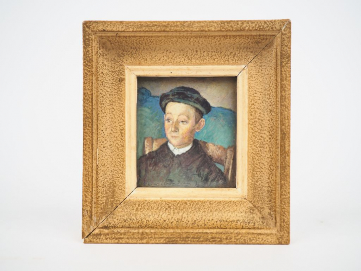 MILCENDEAU Charles (1872-1919). "Jeune Maraîchin". Pastel. Signé en ba