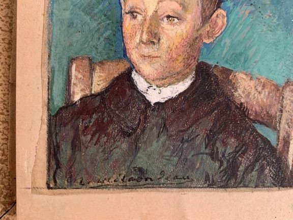 MILCENDEAU Charles (1872-1919). "Jeune Maraîchin". Pastel. Signé en ba