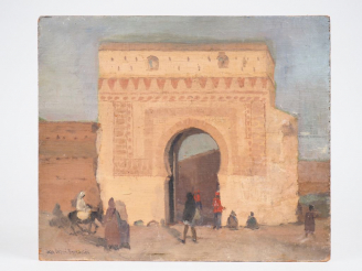 Vente aux enchères Jean Désiré BASCOULES. Huile panneau double face. Signée en bas à gauc