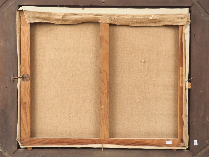 Pierre BRUNE. "Bouquet de roses". Huile sur toile, signée en bas à gau