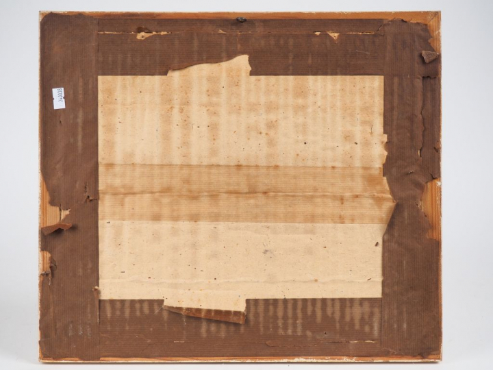 Pierre BRUNE. "Bouquet de fleurs dans un verre". Aquarelle et gouache 