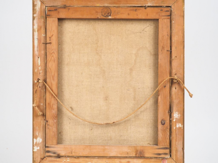 Madeleine CARTAILHAC. "Portrait de jeune femme au châle". Huile sur to