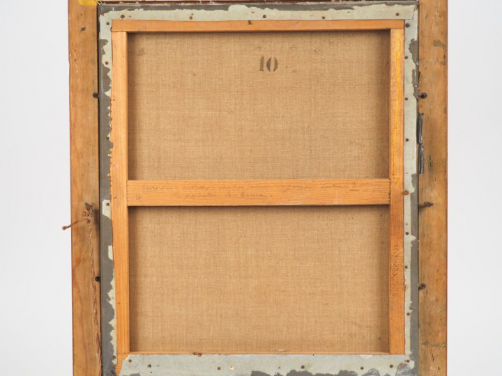 Madeleine CARTAILHAC. "Portrait de dame à la robe rose". Pastel sur to