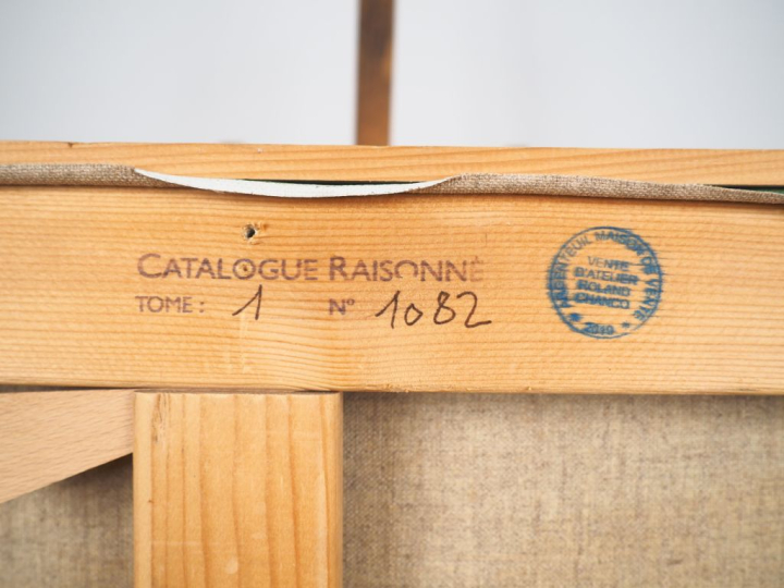 Roland CHANCO. "L'homme au tromblon". Huile sur toile, signée en bas à