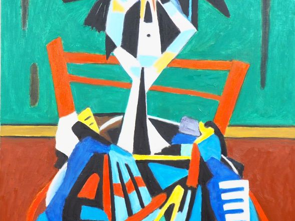 Roland CHANCO. "Monsieur Jean". Huile sur toile, signée en bas à gauch