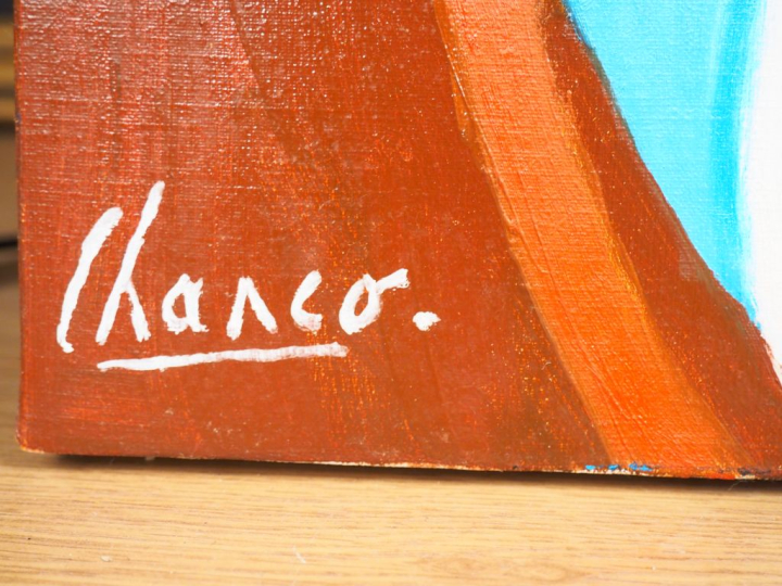 Roland CHANCO. "Monsieur Jean". Huile sur toile, signée en bas à gauch