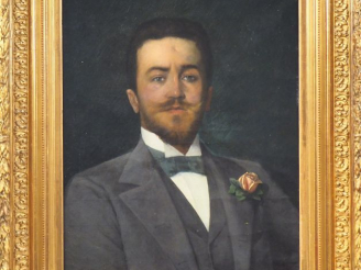 Vente aux enchères A. DRUET. "Portrait d'Albert Saleza, tenor à l'opéra de Paris". Huile 