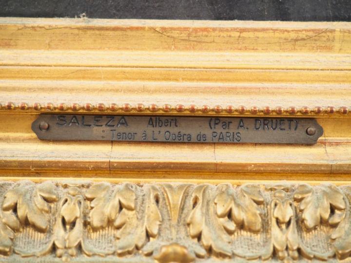 A. DRUET. "Portrait d'Albert Saleza, tenor à l'opéra de Paris". Huile 