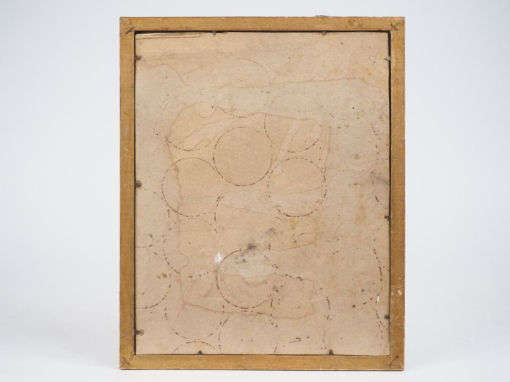 Gustave FRISON. "Caricature". Aquarelle signée en bas à gauche, accomp