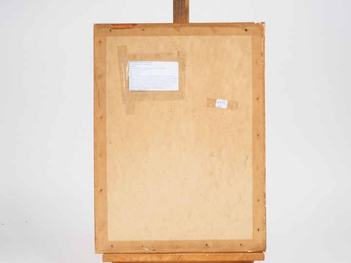 Alfred GENIOLE. "Portrait de barcelonais". Aquarelle signée en bas à g