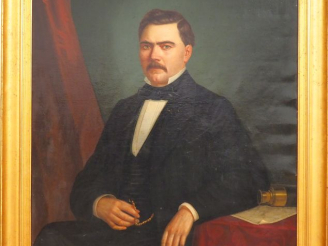 Vente aux enchères Jules JAMMES. "Portrait d'homme à la longue vue". Huile sur toile sign