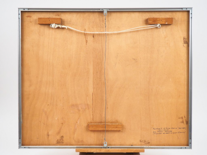 René IZAURE. "Portrait d'Anne-Marie". Dessin monogrammé en bas à gauch