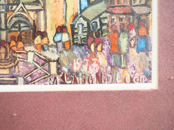 Lucie LAFOND. "La Cathédrale place Saint Etienne à Toulouse". Huile su