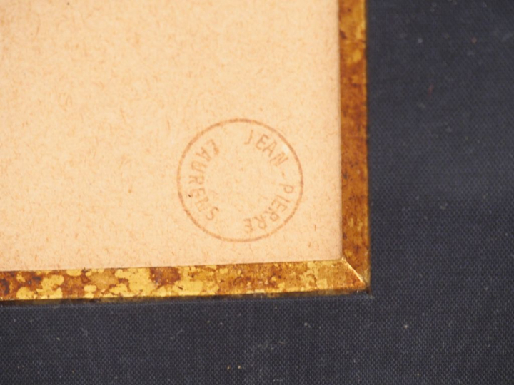 Jean-Pierre LAURENS. "Etude d'homme assis". Dessin au crayon, cachet d