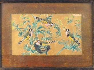 Vente aux enchères Georges MANZANA-PISSARRO. "Oiseaux branchés". Lithographie signée en h