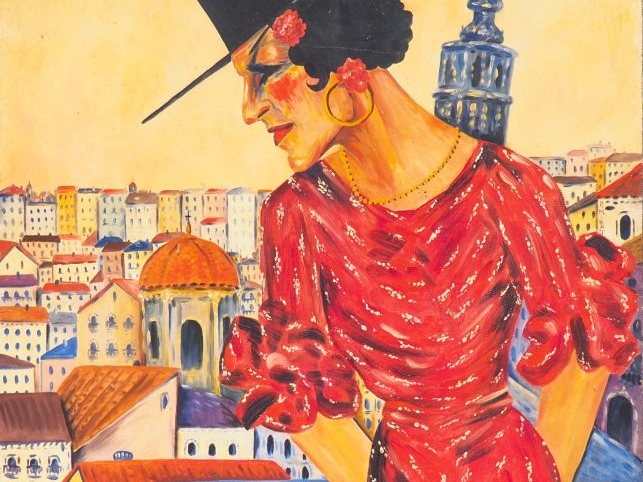 Paul MIRAT.  "la Torre Nueva Sarragosse 1938". Huile sur toile signée 