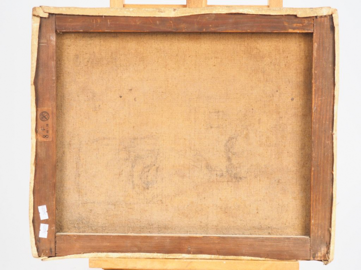 Jacques NIEUDAN. "Chemin en bord de forêt". Huile sur toile signée en 