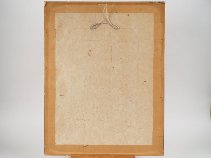 PENDARIES. "Le bistrot". Dessin au crayon gras signé en bas à droite. 