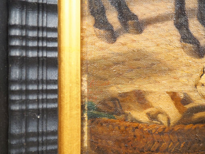 Jacques PILLIARD. "Le notaire". Huile sur toile. Dim. 41 x 32 cm.