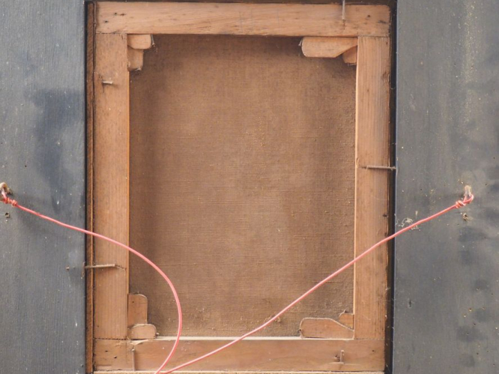 Jacques PILLIARD. "Scène de marché". Huile sur toile signée en bas à g