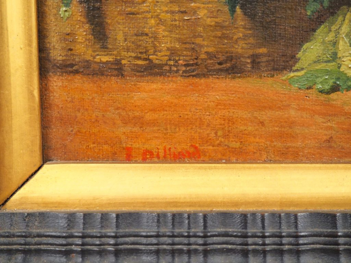 Jacques PILLIARD. "Discussion au bord de la fenêtre". Huile sur toile 