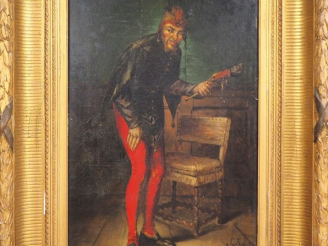 Vente aux enchères Ferdinand ROYBET. "Rigoletto". Huile sur panneau, signée en bas à droi