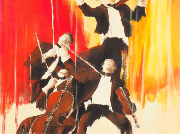 TINE (Martine Biasotto). "Accords majeurs". Huile sur toile signée en 