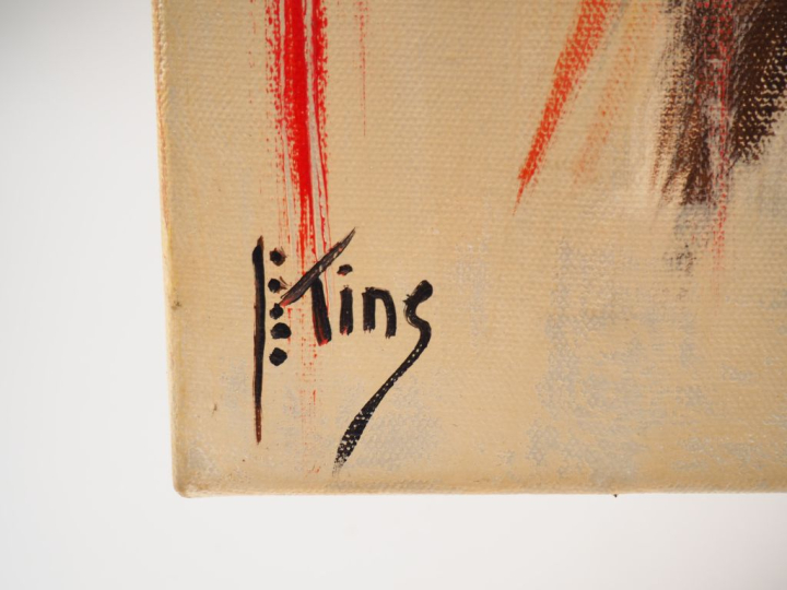 TINE (Martine Biasotto). "Accords majeurs". Huile sur toile signée en 