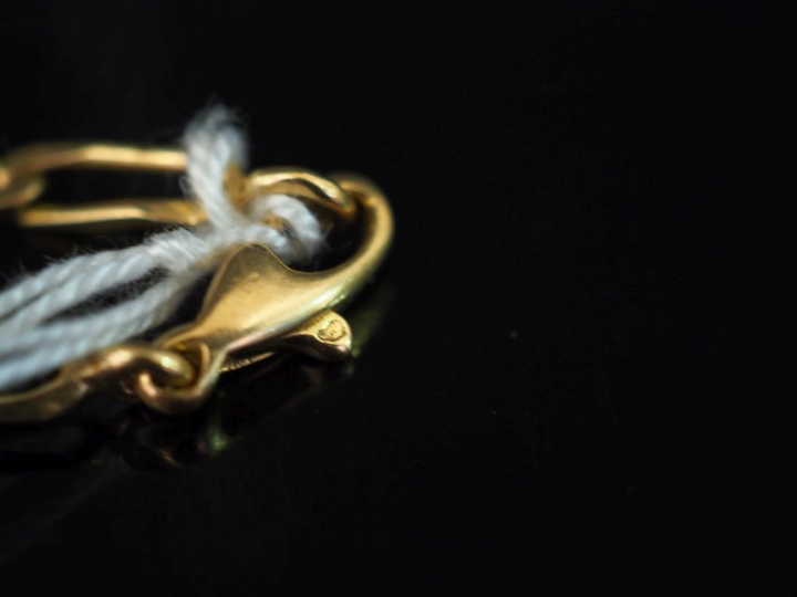 Collier souple en or jaune, maille cheval. Long. 50,5 cm Poids. 14,62 