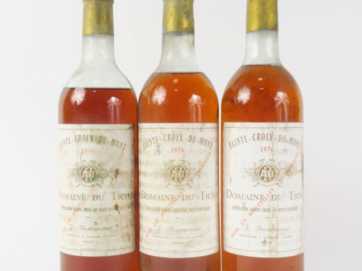 3 BOUTEILLES DOMAINE DU TICH STE CROIX DU MONT 1976 - 1 BG/1 LB/1 HEP/