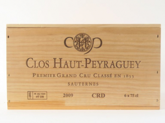 Vente aux enchères 6 BOUTEILLES CLOS HAUT PEYRAGAUEY 1er CC SAUTERNES - 2009 - CBO